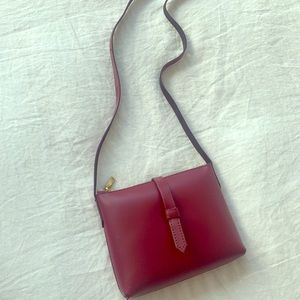 J.Crew Burgundy Crossbody Leather Purse